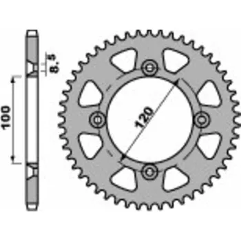Nářadí na motocykly PBR Ocelová standardní zadní řetězová kola 798 - 428 798.50.C45
