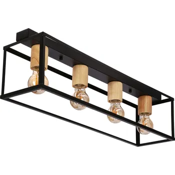 Stropní svítidlo Retro Candellux černé dřevěné 4bodové do obýváku a kuchyně 70 cm