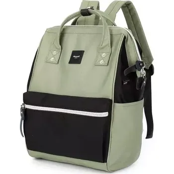 Městský batoh Himawari studentský batoh s USB Sorrel Zeleno-černý 19L