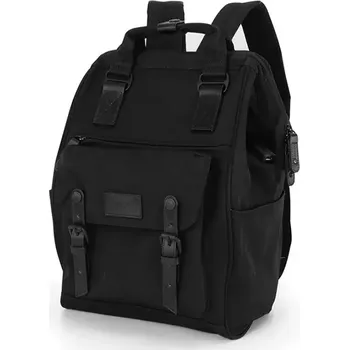 Městský batoh Himawari školní batoh s USB Indars Černý 19L