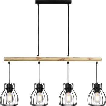 Závěsné svítidlo Bernita černé loftové 4bodové do obýváku, kuchyně nebo nad stůl