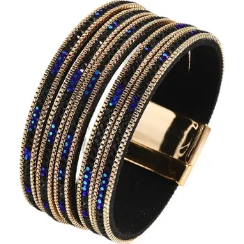 Náramek Dámský náramek s krystaly Deep Night modrý