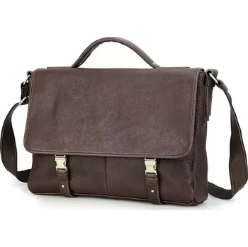 Contacts® pánská kožená brašna Ortiz Hnědá 11L