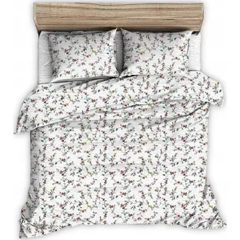 Povlečení Krepové povlečení 140x200 bílé s barevnými větvičkami
