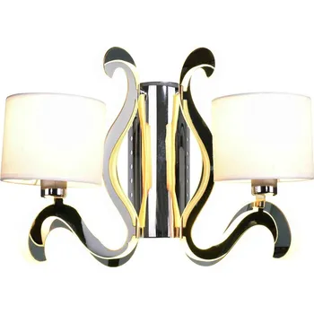 Nástěnné svítidlo Nástěnné LED svítidlo Ambrosia 1 chrom moderní s látkovým stínidlem do obýváku a ložnice CANDELLUX