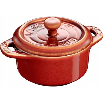 Hrnec Staub Dárkové balení Mini cocotte (kulatý hrnec) 200 ml, kaštanová
