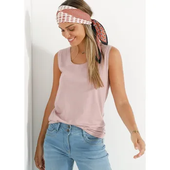 Dámské tričko Jednobarevný top se širokými ramínky růžová 42/44