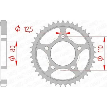 Nářadí na motocykly Ocelové standardní zadní kolo AFAM 10605 - 530 10605-39