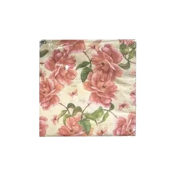 Papírový kapesník Ubrousky Premium Růže 3vrstvé 33x33 20ks