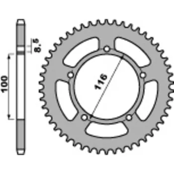 Nářadí na motocykly Ocelová standardní zadní řetězová kola PBR 464 - 420 464.50.C45