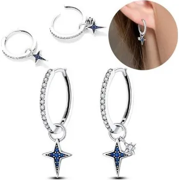 Náušnice Prosperk Stříbrné náušnice - kruhy s přívěsky S4263