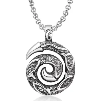 Přívěsek Přívěsek z chirurgické oceli Vikingská spirála Tribal Dragon - Model BEZ ŘETÍZKU (pouze přívěsek)