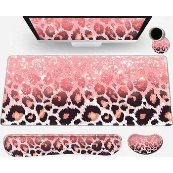 Podložka pod myš Huado XXL ergonomický set podložek k PC4v1 Růžový leopard