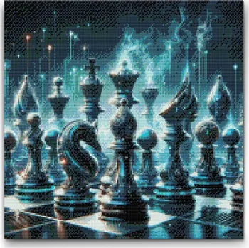 Diamantové malování Diamantové malování - Šachy Velikost: 50x50cm, Rámování: Pouze srolované plátno, Diamanty: Kulaté