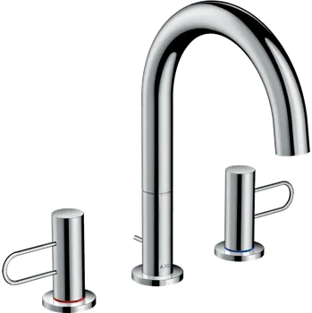 Vodovodní baterie AXOR Uno 3-otvorová umyvadlová baterie 160 s třmenovými rukojeťmi a s odtokovou soupravou s táhlem, chrom 38054000