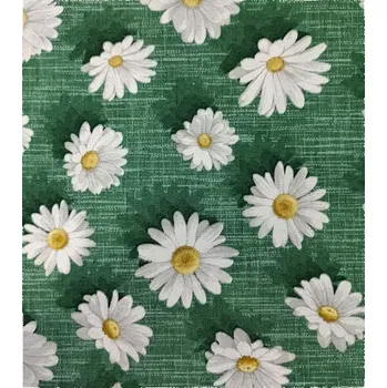 Loneta dekorační látka kopretiny na zelené | RTex