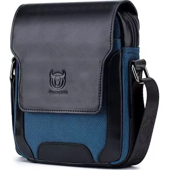 Bullcaptain pánská kožená messenger taška Rainier Černá 4L