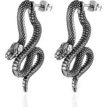 Náušnice Puzetové náušnice z nerezové oceli s hadím vzorem Zmije