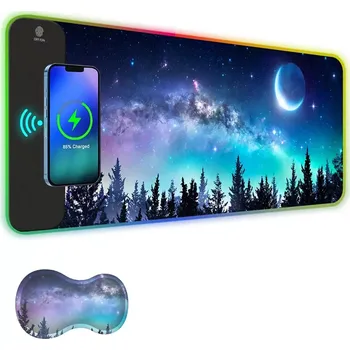 Podložka pod myš Huado RGB podložka pod myš s bezdrát nabíjením 15W Forest