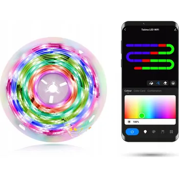 LED osvětlení LED pásek WiFi Tuya 5m RGB-IC 18W Sada s napájecím zdrojem | 18W 5m