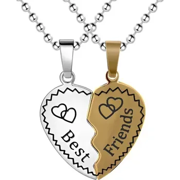 Přívěsek Sada srdíčkových přívěsků z oceli Best Friends