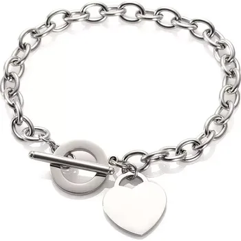 Náramek Náramek z chirurgické oceli Srdíčko Emori Stříbrné