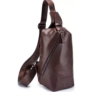 Bullcaptain kožená taška přes rameno Radbod Hnědý 5L