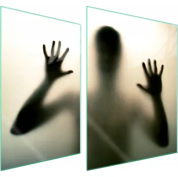 Obraz Skleněná ochranná deska na sporák 70x52 Obličej