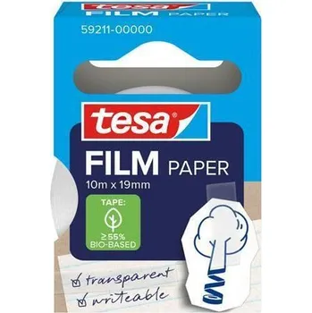 Lepicí páska Lepicí páska "Tesafilm", transparentní, popisovatelná, papírová, 19 mm x 10 m, TESA 59211-00000-00