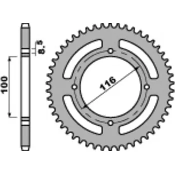 Nářadí na motocykly Ocelová standardní zadní řetězová kola PBR 467 - 420 467.51.C45