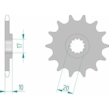 Nářadí na motocykly Ocelová standardní přední řetězová kola AFAM 94301 - 520 94301-11