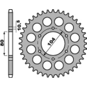 Nářadí na motocykly PBR Ocelová standardní zadní řetězová kola 488 - 530 488.41.C45