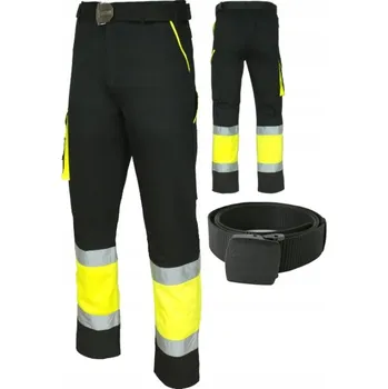 Pracovní obuv PRACOVNÍ KALHOTY s REFLEXNÍMI PRVKY letní do PASU ochranné LEHKÉ + pásek BOZP S