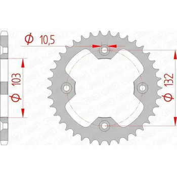 Nářadí na motocykly Ocelová standardní zadní řetězová kola AFAM 71305 - 520 71305-37
