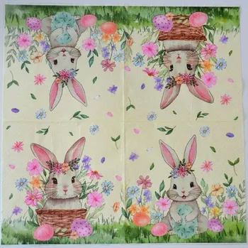 Papírový ubrousek Ubrousek na decoupage - Velikonoce - Králík