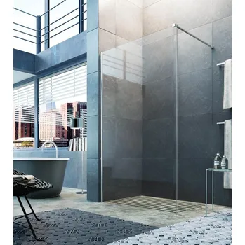 Glass 1989 Step in - Pevná volně stojící stěna nebo kompatibilní s boční stěnou pro šířku vaničky 120 cm, provedení oboustranné, profily chrom, čiré sklo, GGK0004T500