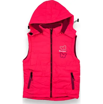 Dětská móda Kugo Dívčí růžová vesta Barva: Růžová, Velikost: 98