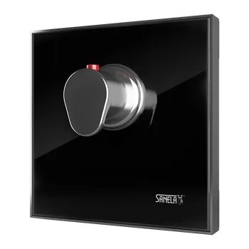Vodovodní baterie Sanela - Termostatický směšovací ventil 1/2“ ve skleněném panelu, barva černá REF 9005