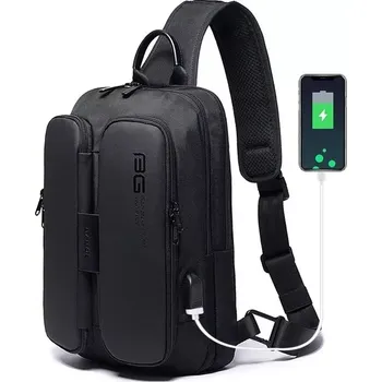 BANGE batoh přes rameno s USB UMIT Černý 11L