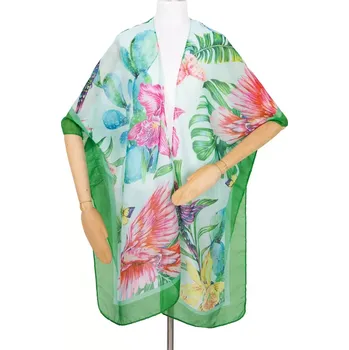 ArtOfPolo pončo na plavky Pareo Wild tropics Zelený