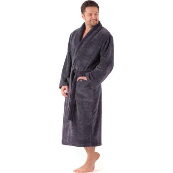 Pánský župan Pánský dlouhý savý župan se šálovým límcem TAMPA antracitová - L