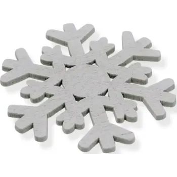 Vločka dřevěná bílá - 1 ks