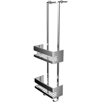 Držák na kartáček Emco System 2 - Dvojkošík na zavěšení na sklo, chrom 354500125