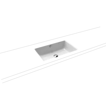 Umyvadlo Kaldewei Puro - Vestavné umyvadlo 600x385 mm s přepadem, bez otvoru na baterii, Perl-effekt, alpská bílá 901006003001
