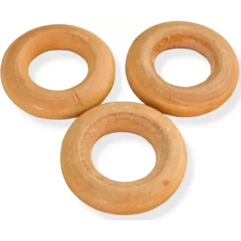 Dřevěné kroužky světle hnědé 20mm - 6 ks