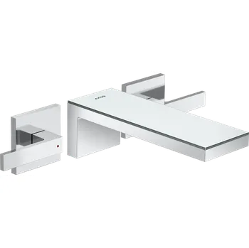 Vodovodní baterie AXOR MyEdition 3-otvorová umyvadlová baterie pod omítku montáž na stěnu s výtokem 221 mm, chrom/zrcadlové sklo, 47080000