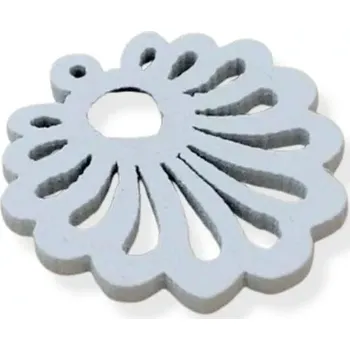 Dřevěný přívěsek vějířek bílý - 10 ks