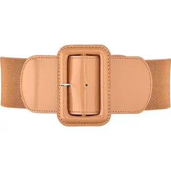 Opasek Dámský strečový široký lesklý pásek Casila Camel