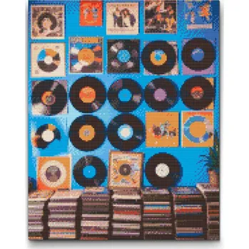 Diamantové malování Diamantové malování - Vinylové desky na stěně Velikost: 30x40cm, Rámování: Pouze srolované plátno, Diamanty: Kulaté