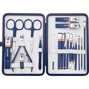 Sada na manikúru i pedikúru 19ks v modrém pouzdře